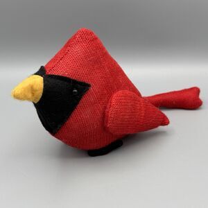 Vtg Cardinal Bird 10" Plush Stuffed Animal Knit Weighted Base Hobby Lobby READ